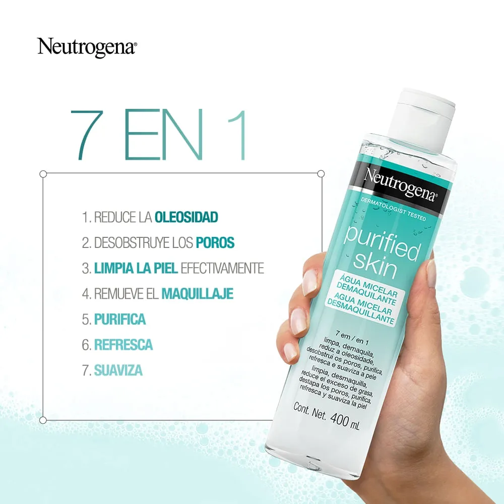 Agua Micelar Desmaquillante Purified Skin Ácido Cítrico 400 Ml Neutrogena