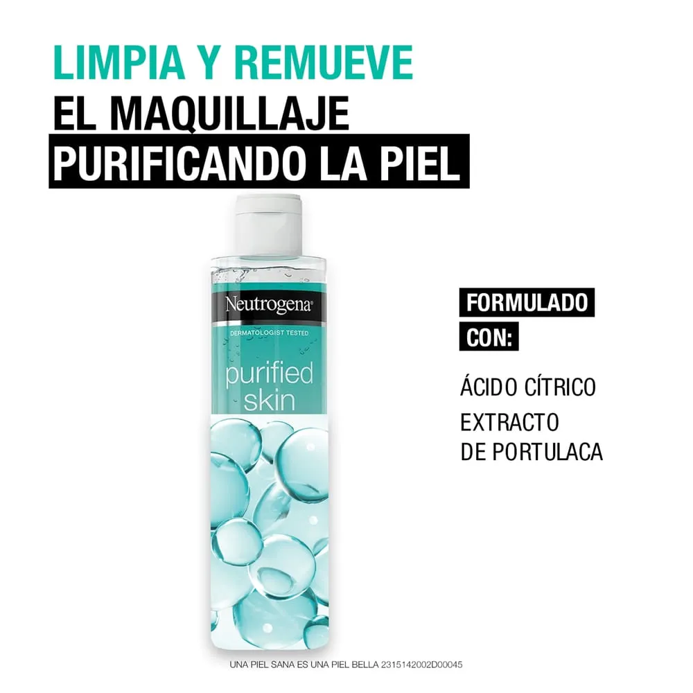 Agua Micelar Desmaquillante Purified Skin Ácido Cítrico 400 Ml Neutrogena